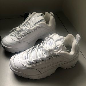 NEW Disruptor II Premium Fila Sneakers White